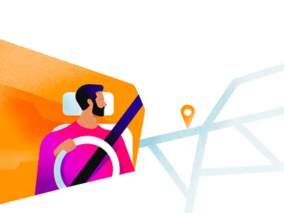 illustrations for website branding car driver editorial illustration flat illustration man men minimal ui vector