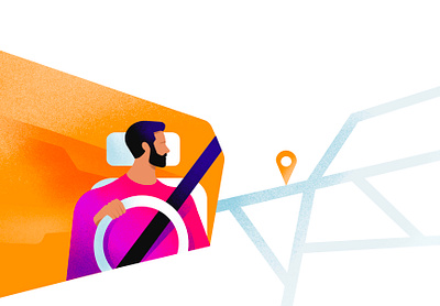 illustrations for website branding car driver editorial illustration flat illustration man men minimal ui vector