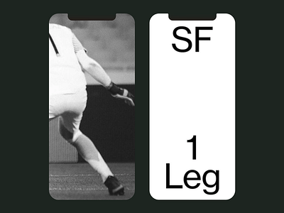 SF 1 Leg Concept - Athlete's Motion app screen athlete clean design digital experience dynamic graphic design leg phone frame phone screen social media graphic sports sports broadcast graphic tech technology typo typographic typography