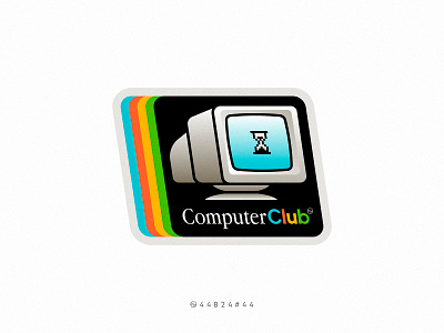 44B24#44 badge club computer display gradients icon illustration logo mac monitor retro sandclock sticker vintage windows zamax