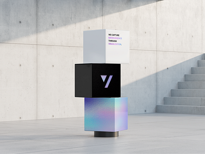 Event Display Design for a Data Visualization Brand design for expos holo iridescent