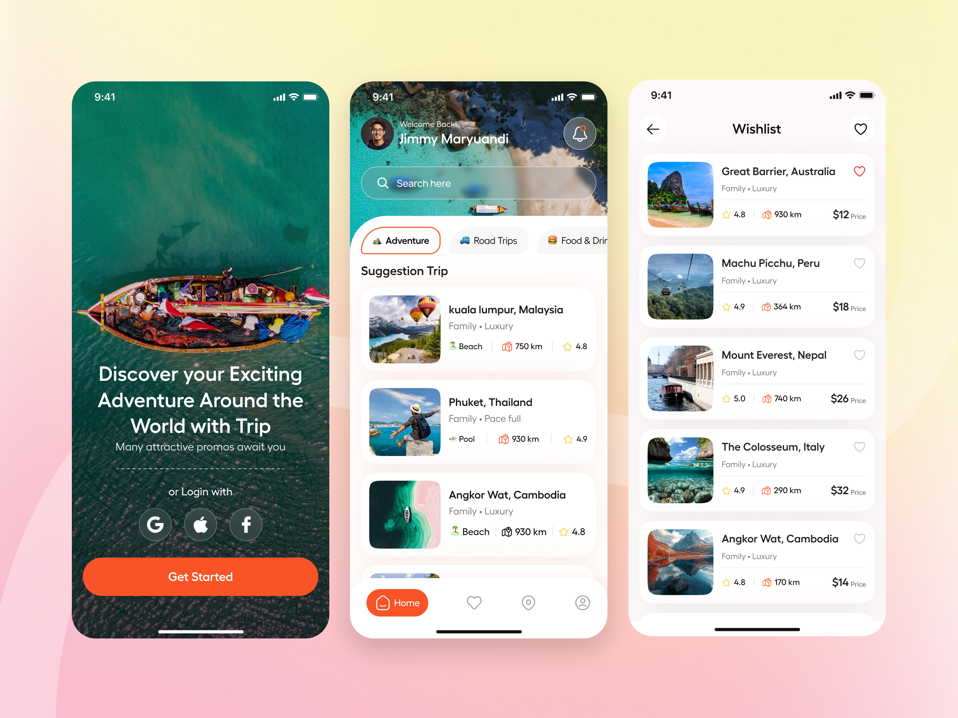 Travel App Design adventure app booking chart clean design ios mobile app mobile ui tour tourism tourist travel travel agency travel app trip ui ux vacation
