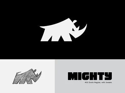 Mighty - Unused Concept [More] animal identity logo mark might mighty rhino strong symbol