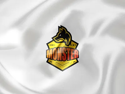 Wolf moster logo design branding creative graphic design logo textual