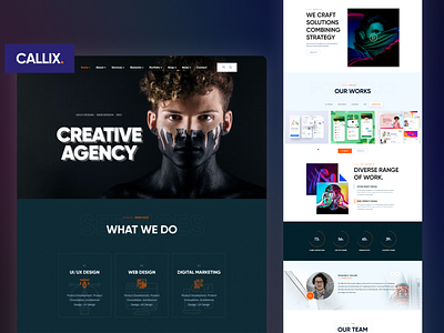 Callix - Creative Agency Web Design 3d agency animation branding business corporate creative agency design freelancer graphic design illustration logo modern motion graphics multipurpose portfolio startup ui vector web agency