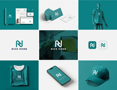 Letter N + H ( Nice Home ) - Logo-design (client work) app logo branding brand identity creative logo graphic design icon logo letter logo logo logo design minimal logo minimalist modern logo vector visual identity