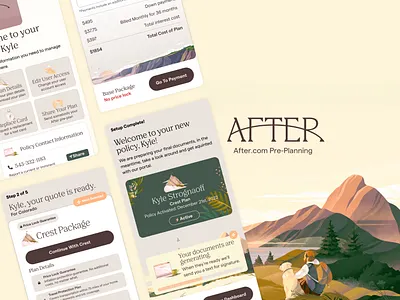After.com Pre-Planning illustration mobile ui
