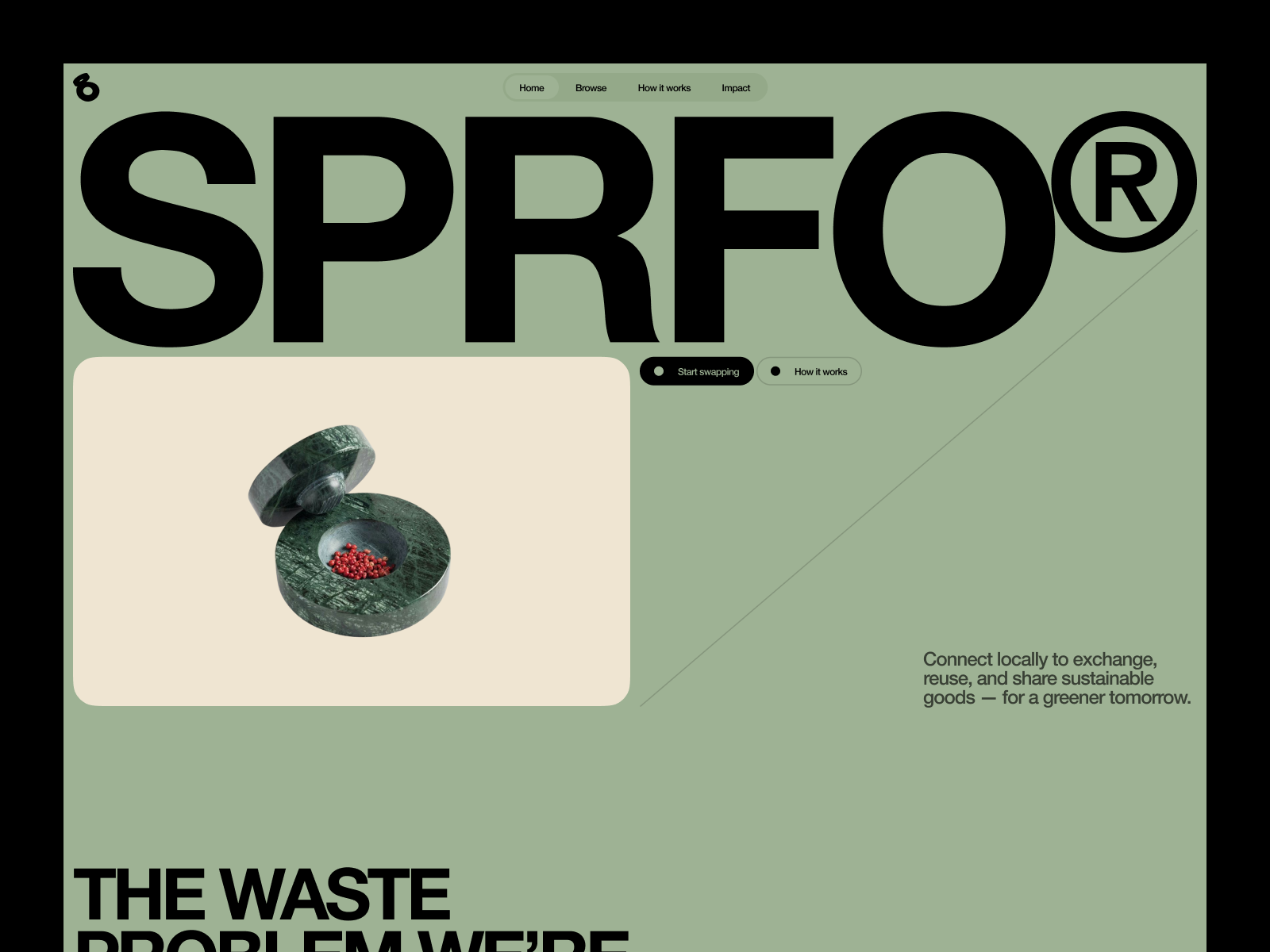SPRFO® — UI/UX Design for Sustainable Swap Website Design circular economy clean design community sharing eco friendly eco innovation eco ui ethical design exchange platform green design green energy landing page product design product swap reuse reduce recycle sustainable sustainable living swap website uiux design waxyweb website design