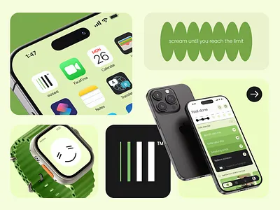 easea - mentalhealth app (microlearning) app application bento grid branding breath calm elearning exercise graphic design green ios iphone learning logo mental health microlearning psychology ui visual identity zen