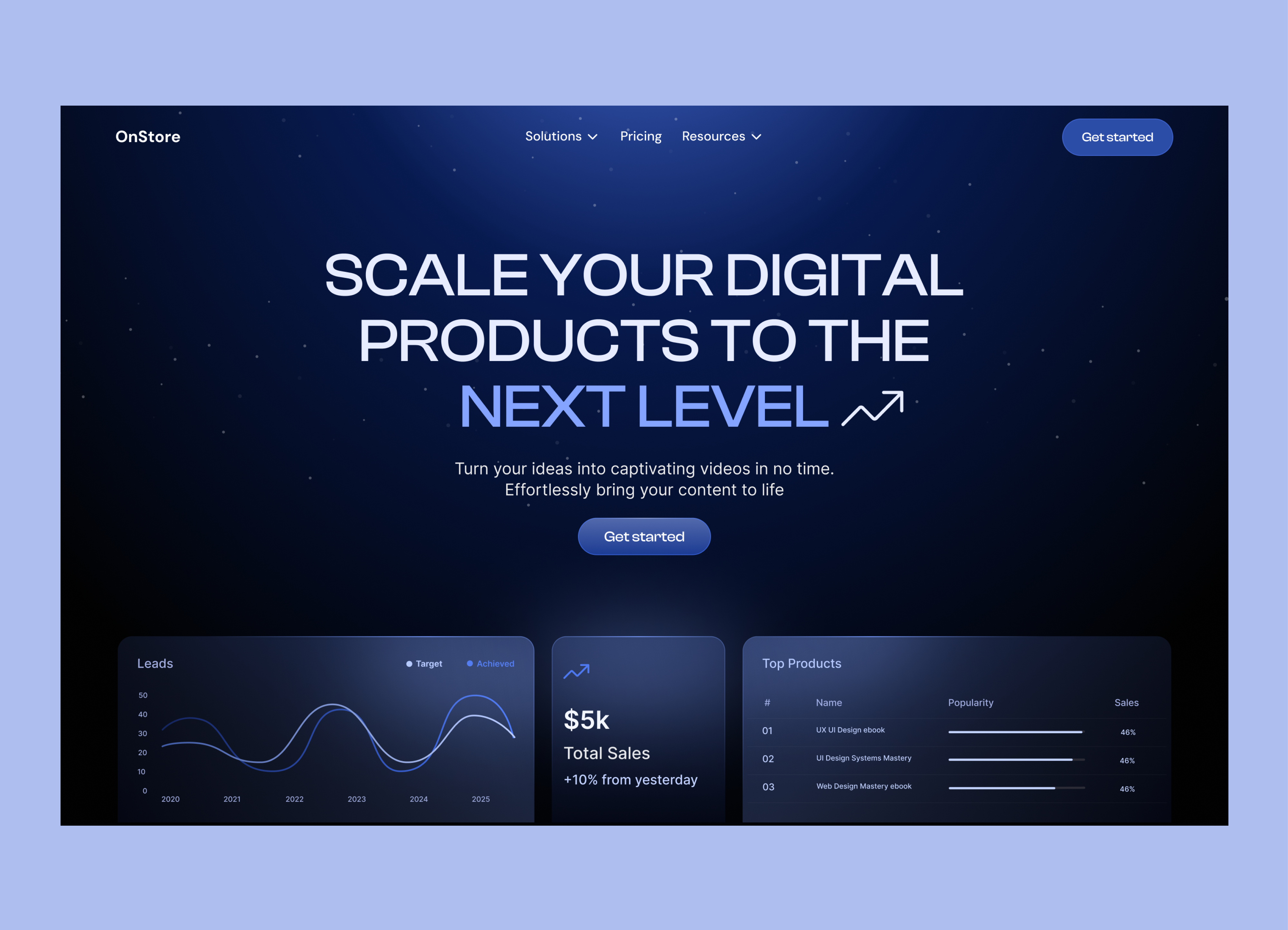 Digital Products Business Web Design analytics dark mode data digital product fintech glow hero landing page purple saas software startup stats tech techology ui ui design web design webdesign websitee