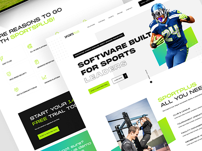 Sports Plus Web Site Design - Landing Page / Home Page UI home page home page ui landing page ui ux ui design ux design website design