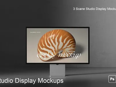 Studio display Mockups 3d branding devices display graphic design