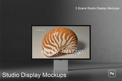 Studio display Mockups 3d branding devices display graphic design