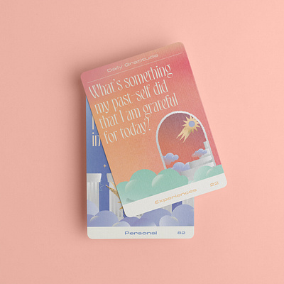 Daily gratitude cards branding cards illustration physical ui