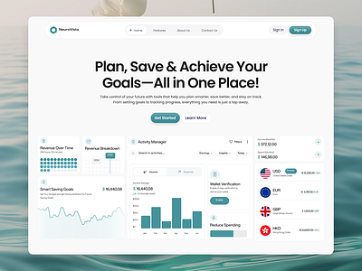 Saas Hero section UI budgetlandingpage design figma figmadesigner girlpower herosection modern2025design saas savinglandingpage ui uiux userinterface ux viral