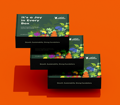 Gheras - Organic Vegetable Packaging Design box brand identity branding graphic design illustrative logo organic packaging vegetable