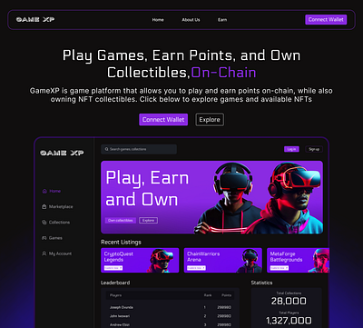 Game hero section page branding design figma illustration logo product ui ux web web3