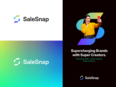 SaleSnap brand commerce creator commerce design gradient graphic design icon identity influencer logo marketing s logo sales ui