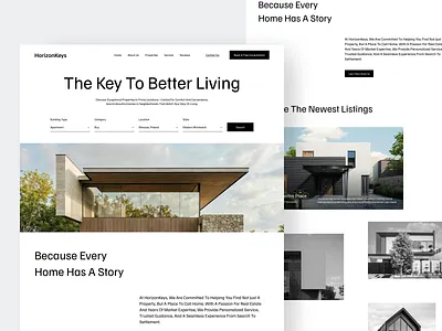 Real Estate Landing Page bauhaus book branding clean find fireart grid house layout page promo ui ux web