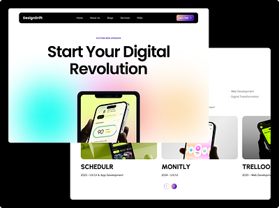 DesignDrift – Digital Agency Landing Page digital agency landing page ui