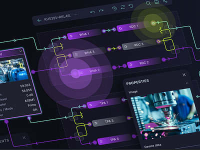 Hero Image – Real-Time Diagrams in Action dark theme ui hero image illustration landing page web design