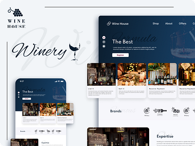 Wine House Website branding ui design ux design web design website design winery
