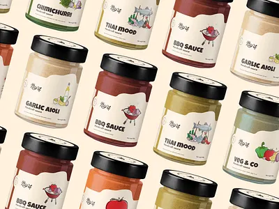 Try it | Logo and label design aiolo bbg brand design brand identity branding food illustration jar label logo logo design package design packaging packaging design print sauce snack sriracha tomato