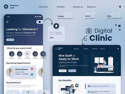 Digital Clinic app appdesign booking app clinic app doctors app service app ux design
