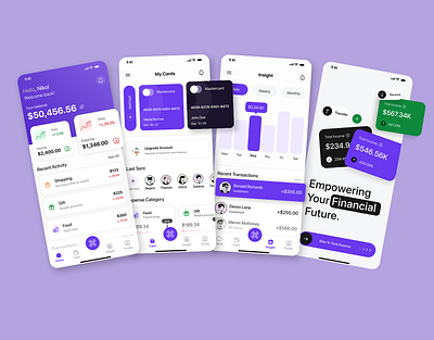 Fintech Mobile App UI expense tracking finance app fintech money app