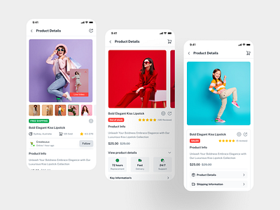 eCommerce Product Details Mobile App UI casestudy details ecommerce fashion app figma freebies kids fashion live shopping megastore mobile app product details retail app shop shoply shopping app store store app ui kits