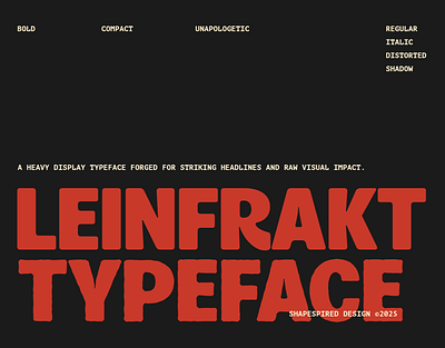Leinfrakt - Heavy Display Typeface advertising bold font branding brutalism contemporary display editorial experimental font graphic design heavy sans humanist logo poster sans serif type type design type foundry typeface typography
