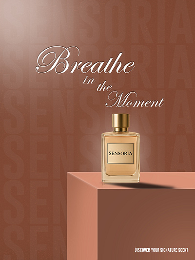 "SENSORIA Perfume Bottle - Poster Design" adobe artist branding design graphic design graphicdesigner perfume photoshop poster product