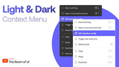 Context Menu (with Light & Dark Mode) Component figma ui ux