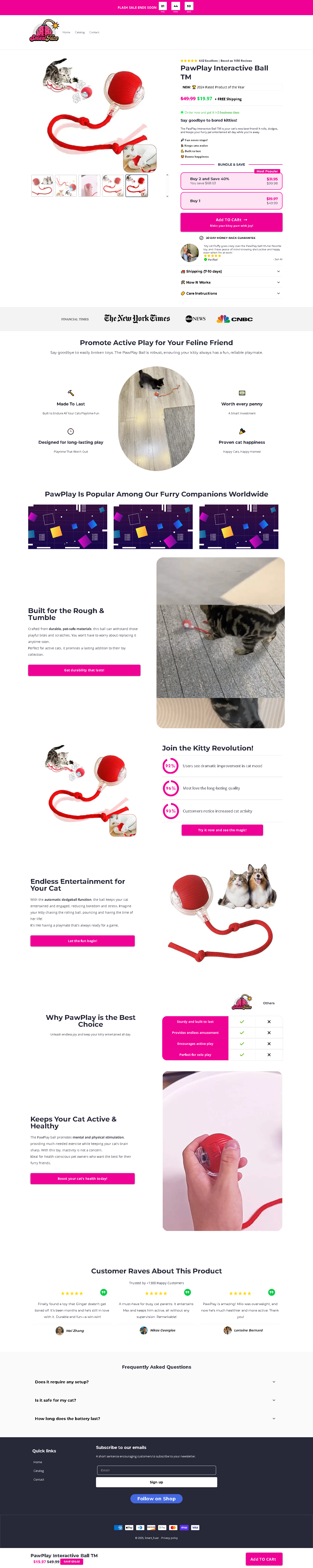 PawPlay Interactive Ball on Funnelish Funnel advertorial page checkout page clone funnelish template funnelish funnelish funnel funnelish template get ready template landing page sell page