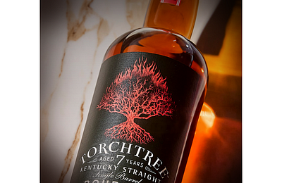 Torch Tree Bourbon Logo Mark rendered by Steven Noble artwork branding design engraving etching icon illustration line art logo scratchboard steven noble visual identity woodcut