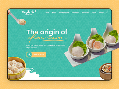 Sum Dim Sum Home Page design branding concept design figma food food resturant food order graphic design illustration landing page design menu merchandise photoshop reservations sushi ui website design