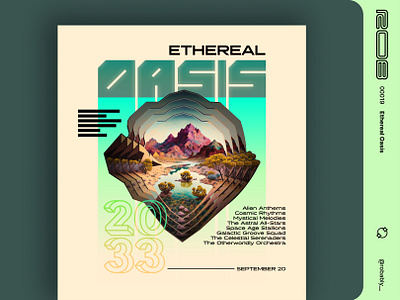 00019 - Ethereal Oasis ai art custom type festival poster midjourney music festival poster design