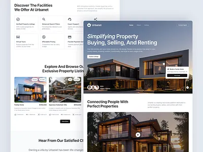 Urbanet – Real Estate Website UI Figma figma template home page layout home page ux minimal interface mobile first design modern homes property search real estate real estate figma real estate home page real estate platform real estate ui responsive web design ui design ui inspiration ui showcase ui trends ux real estate web ui template