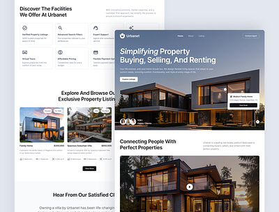 Urbanet – Real Estate Website UI Figma figma template home page layout home page ux minimal interface mobile first design modern homes property search real estate real estate figma real estate home page real estate platform real estate ui responsive web design ui design ui inspiration ui showcase ui trends ux real estate web ui template