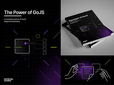 Illustration & Layout Design for “The Power of GoJS” e-book book branding cover design e book graphic design illustrations neon minimalism pdf vector