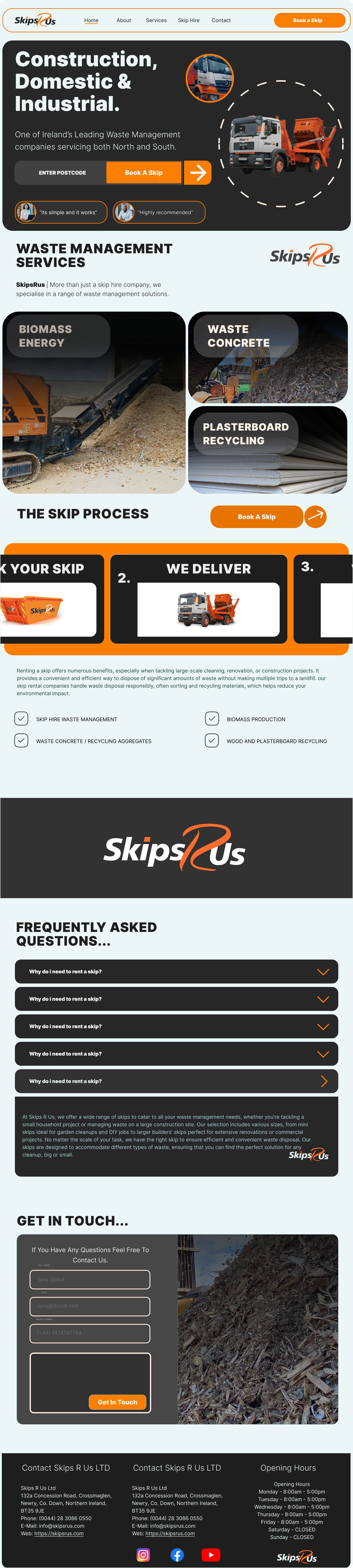 Skipsrus landing page landing page recycle recycling app ui ux waste management web website