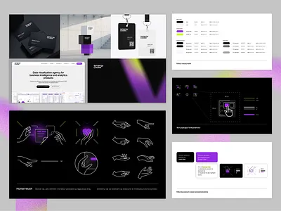 Brand Design System & Guidelines for a Data Visualization Agency dark mode graphic design icon design illustration outline product design documentation vector
