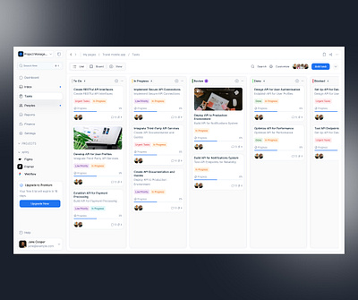 Task Management Kanban Board web design