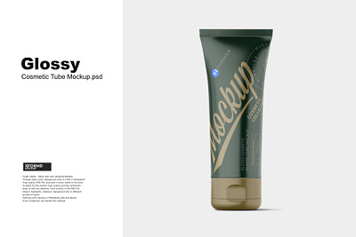 Glossy Cosmetic Tube Mockup design food illustration mock up mockup package packaging psd template ui