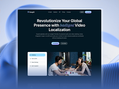 AI-Powered Landing Page – RaagAI ai ai app ai assistant ai landing page ai web ai web design inspiration ai website artificial intelligence assistant cool landing page dark dark website deep learning interface machine learning minimal ui design voice