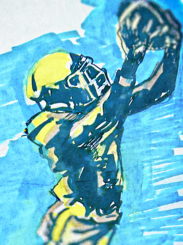 Great Catch catch character design football graphic design illustration receiver sketch watercolor