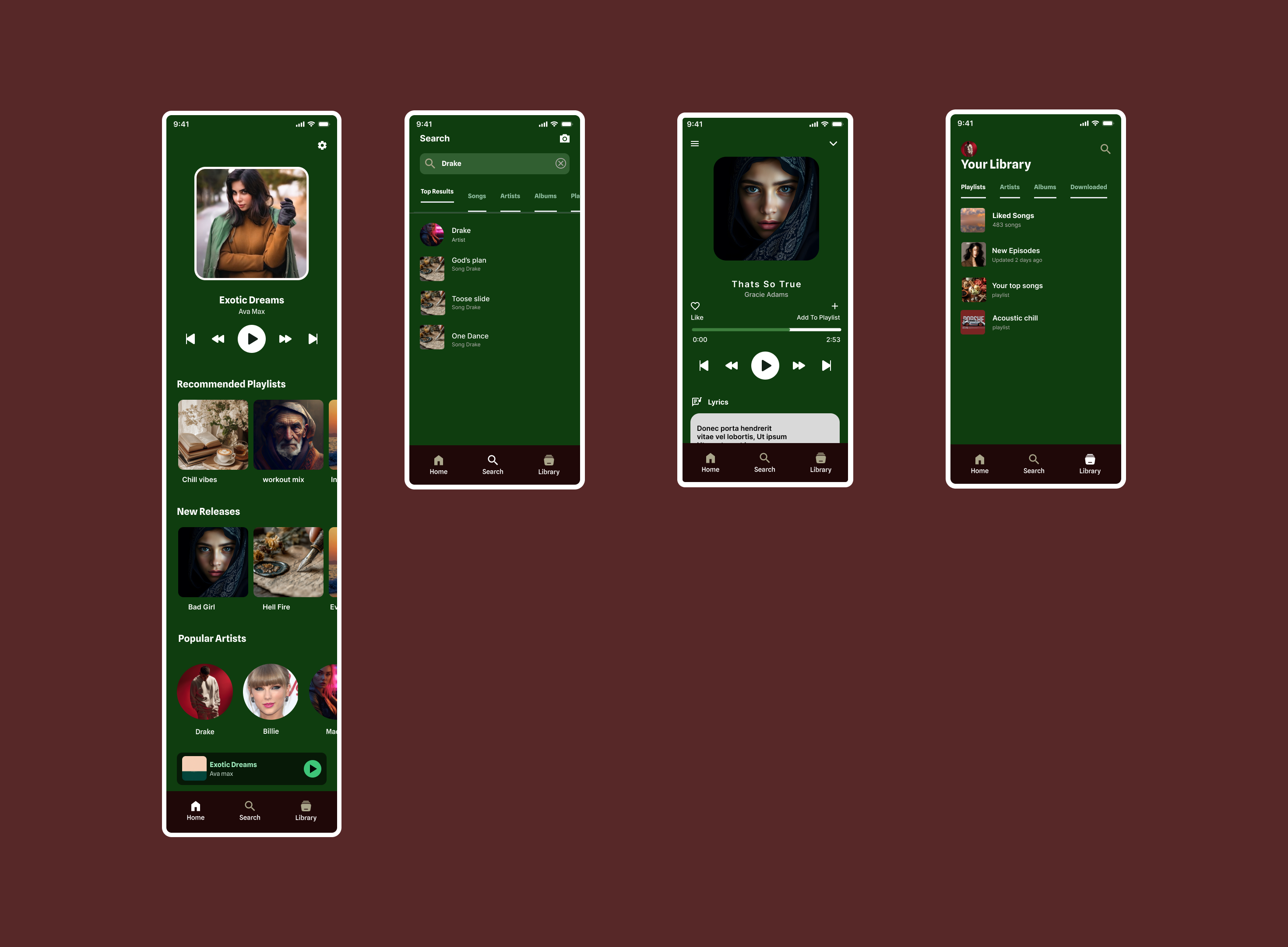 Music player Daily Ui 009 3d app branding dailyui design graphic design illustration logo musicplayer spotify typography ui userinterface ux