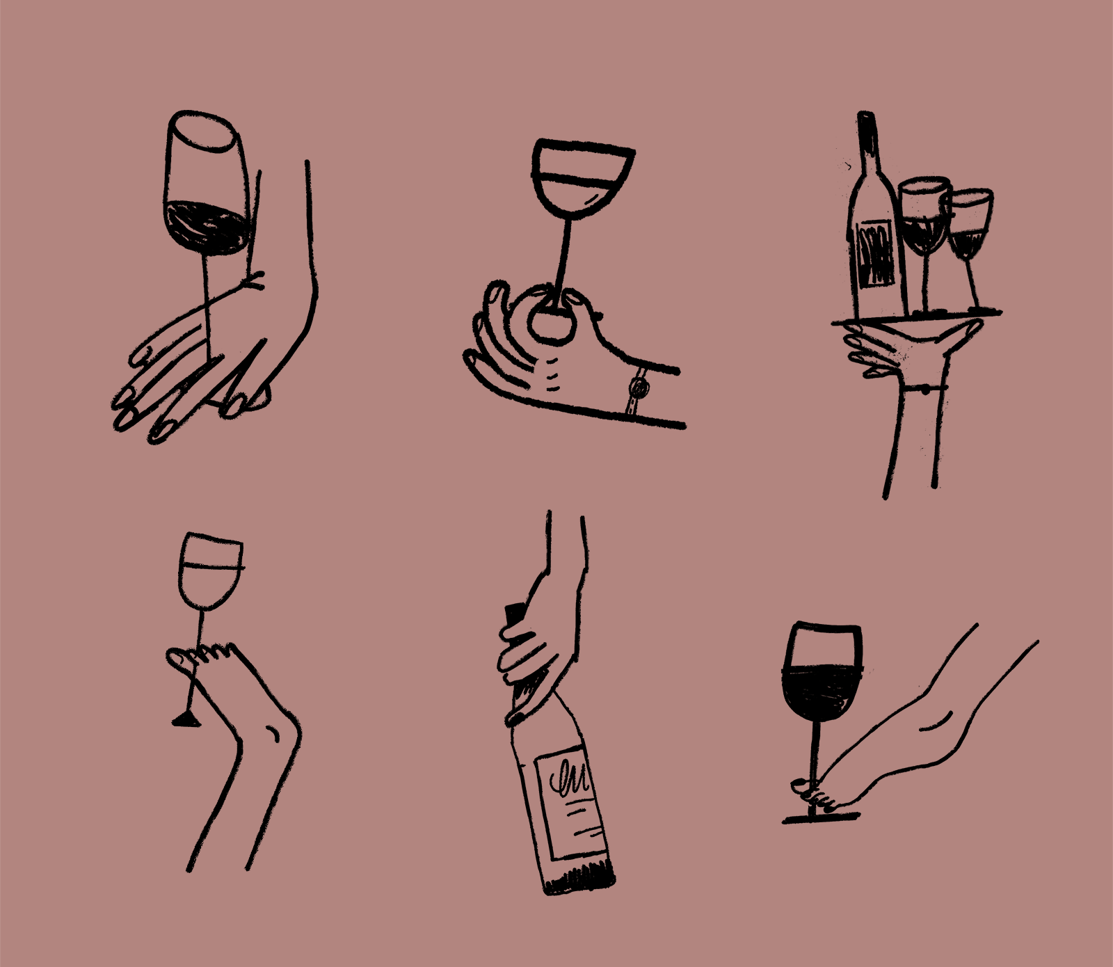 Wine bar Social media icons icon set icons illustration photoshop texture wine wine bar