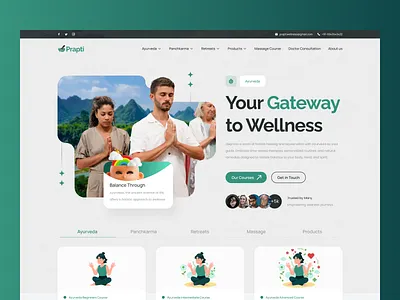 Prapti Wellness Landing Page UI app branding design graphic design illustration image app logo ui ux vector