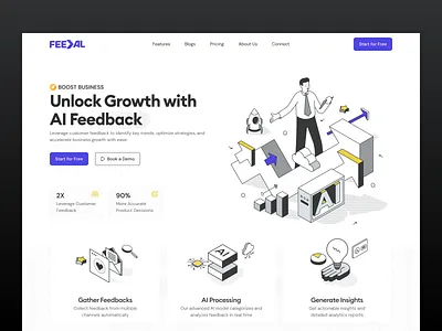 Feedal Saas Website Landing Page UI 3d animation branding design graphic design image app logo motion graphics ui